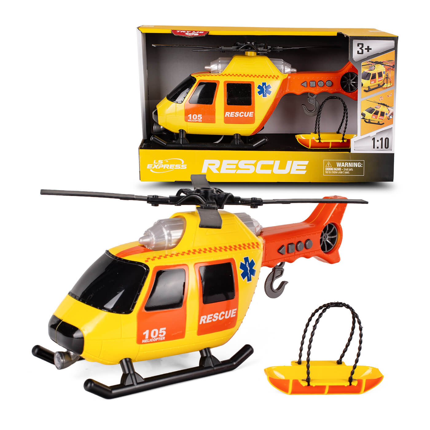 Helikopter Ratunkowy pogotowie światła i dźwięki 1:14 –  zabawka dla dzieci na baterie