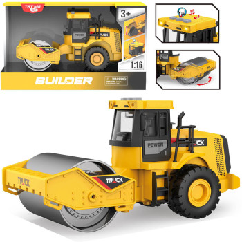 Walec Budowlany z Efektami Świetlnymi i Dźwiękowymi 1:16 – Ruchomy, gumowe koła