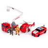 Zestaw pojazdów Strażackich ratunkowych 5 el. wóz strażacki, helikopter Figurki strażaków