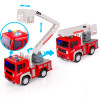 Zestaw pojazdów Strażackich ratunkowych 5 el. wóz strażacki, helikopter Figurki strażaków