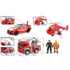 Zestaw pojazdów Strażackich ratunkowych 5 el. wóz strażacki, helikopter Figurki strażaków