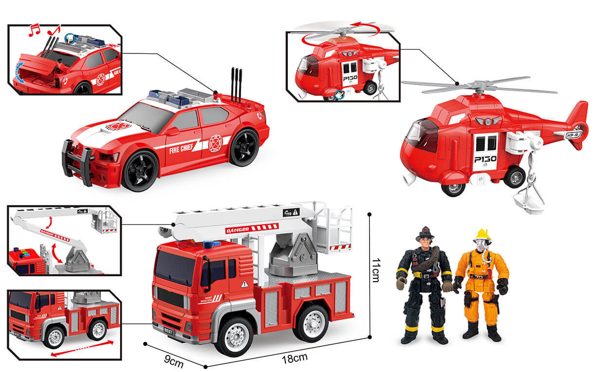 Straż zabawki zestaw pojazdów ratowniczych 