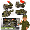 Zestaw wojskowy Pojazdy wojskowe czołg, helikopter ciężarówki 4 el. interaktywne