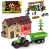 Zestaw Farma traktor rolniczy z przyczepą + zwierzęta z farmerem Duża Zagroda