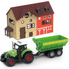 Zestaw Farma traktor rolniczy z przyczepą + zwierzęta z farmerem Duża Zagroda