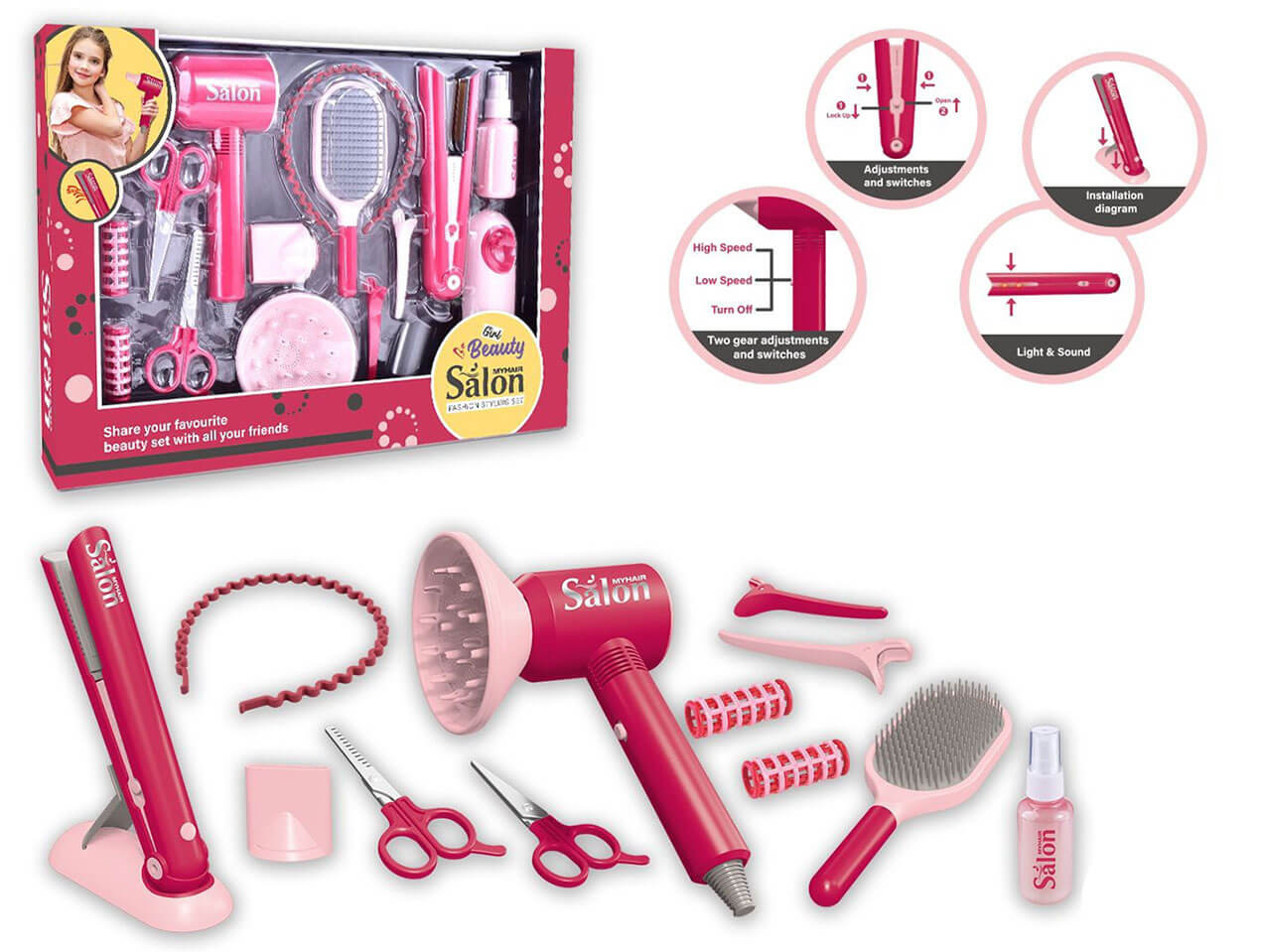 Zestaw akcesoriów zabawa w fryzjera 