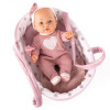 Lalka bobasek 28 cm z nosidełkiem, kocykiem i smoczkiem - zestaw dla dziewczynki