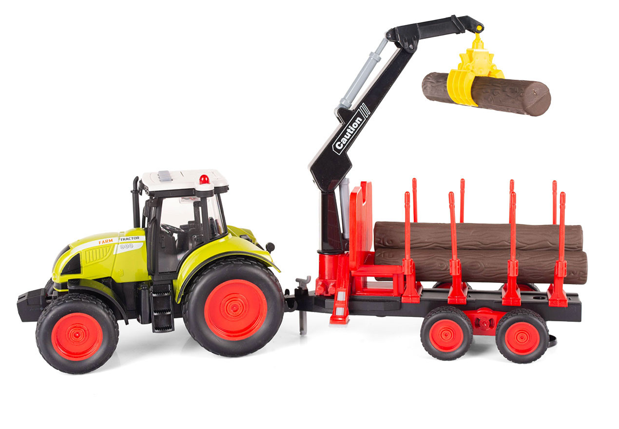 Zestaw do transportu drzewa traktor zabawka