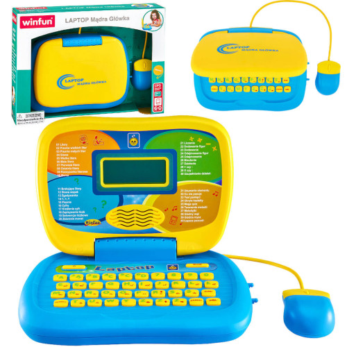 Laptop edukacyjny z myszką Mądra Główka Smily Play 3+ – nauka liter, cyfr i matematyki