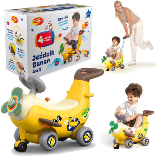 Jeździk Banan 4w1 Dumel Discovery – interaktywny jeździk dla dzieci 12–36 miesięcy