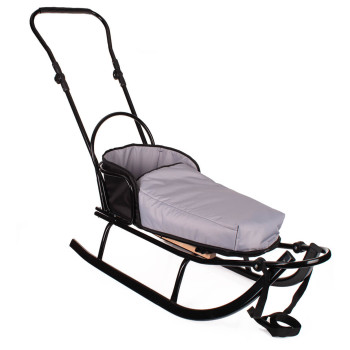 Sanki z oparciem i pchaczem dla dzieci metalowe SOLO GT DUŻE i SOLIDNE