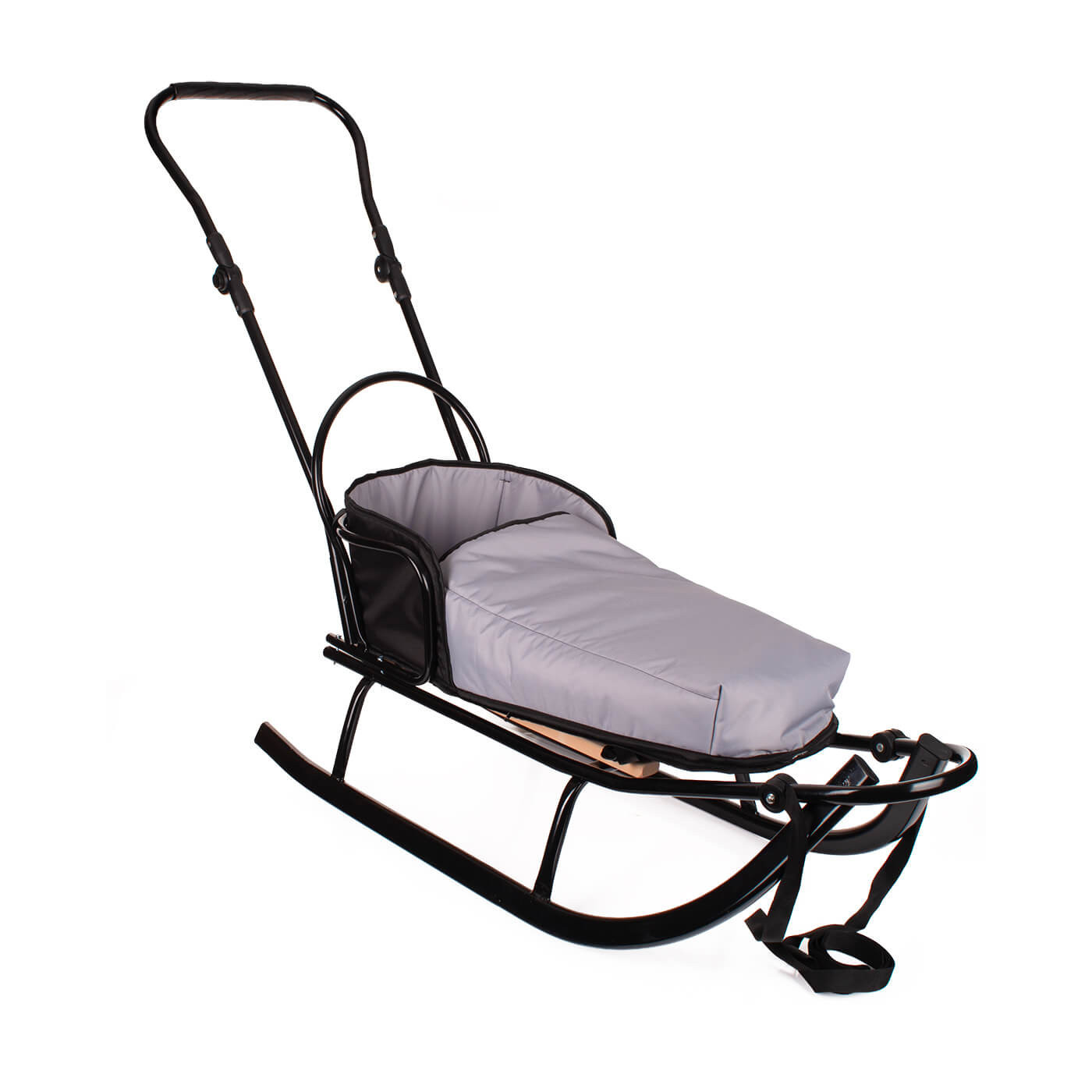 Sanki z oparciem i pchaczem dla dzieci metalowe SOLO GT DUŻE i SOLIDNE