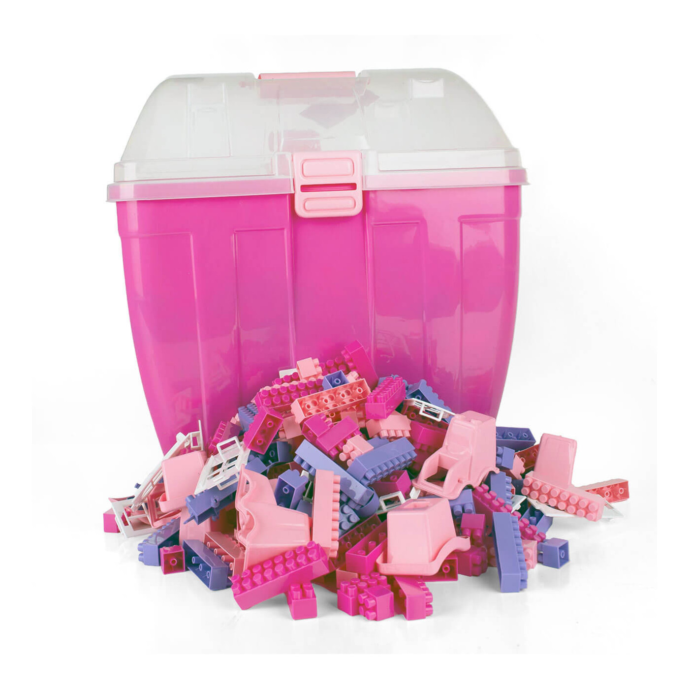 Klocki w kuferku Hemar K1 różowe klocki dla dziewczynki