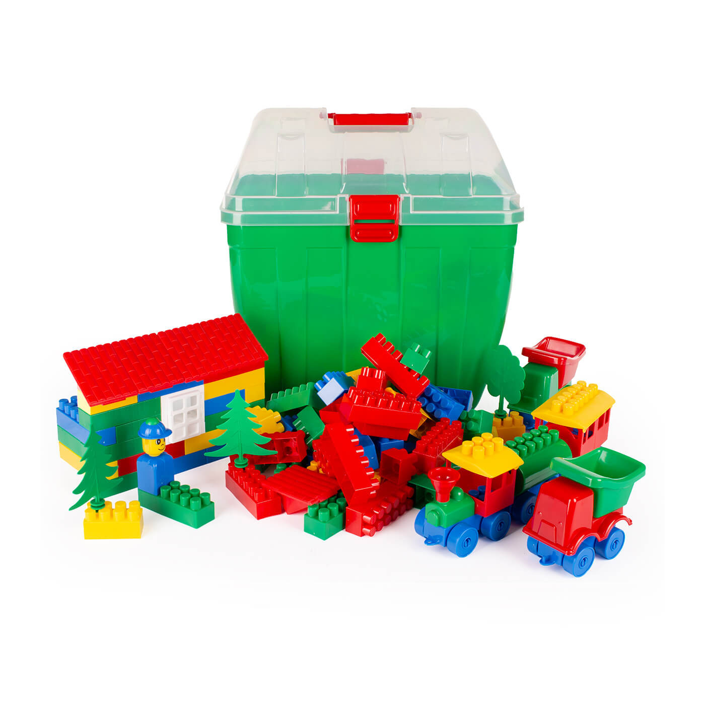 Klocki konstrukcyjne w kuferku K2 280 el. Duży kuferek klocki Hemar 2+