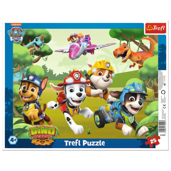 Trefl Puzzle 25 el. Ramkowe Wyczynowe triki piesków, puzzle z motywem Psi Patrol 4+