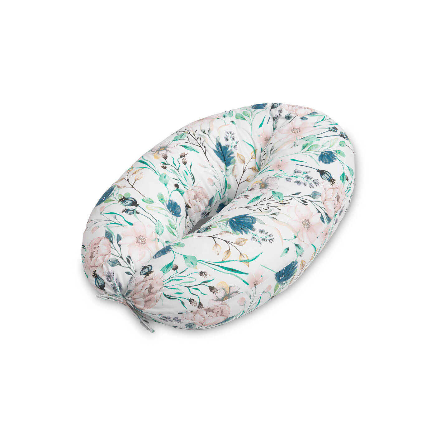 Rogal ciążowy do spania dla mamy, poduszka do karmienia XL bawełniana Sensillo | Kwiaty
