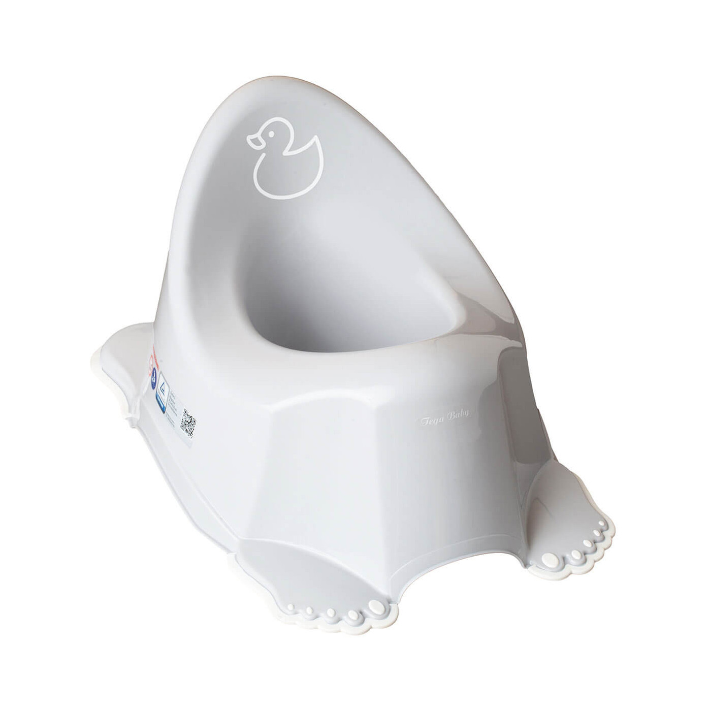 Nocnik antypoślizgowy grający z pozytywką Kaczka Tega | Szary