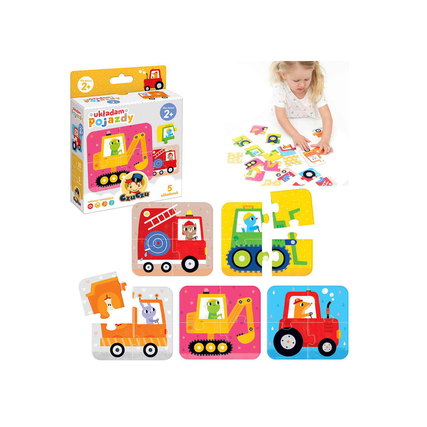 CzuCzu Pierwsze puzzle Układam pojazdy 2+ – puzzle edukacyjne dla dzieci od 2 lat