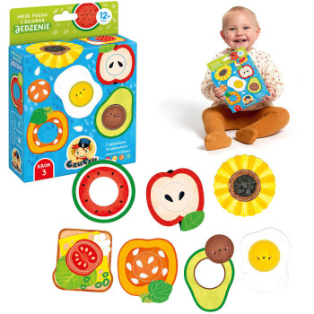 Puzzle z dziurką Jedzenie CzuCzu 12 m+ – Pierwsze puzzle dla maluszka od roku