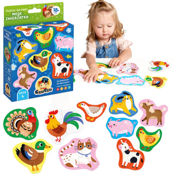 Puzzle do pary Moje zwierzątka CzuCzu 18 m+ – Pierwsze puzzle edukacyjne dla maluszka