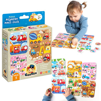 Puzzle Pojazdy małe i duże CzuCzu – Pierwsze puzzle 4 el. dla maluszka - 6 obrazków od 2 lat