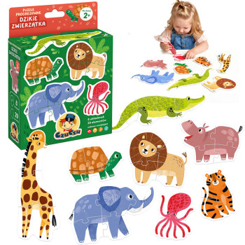 Puzzle Dzikie Zwierzęta CzuCzu – Pierwsze puzzle progresywne 29 el. - 8 układanek
