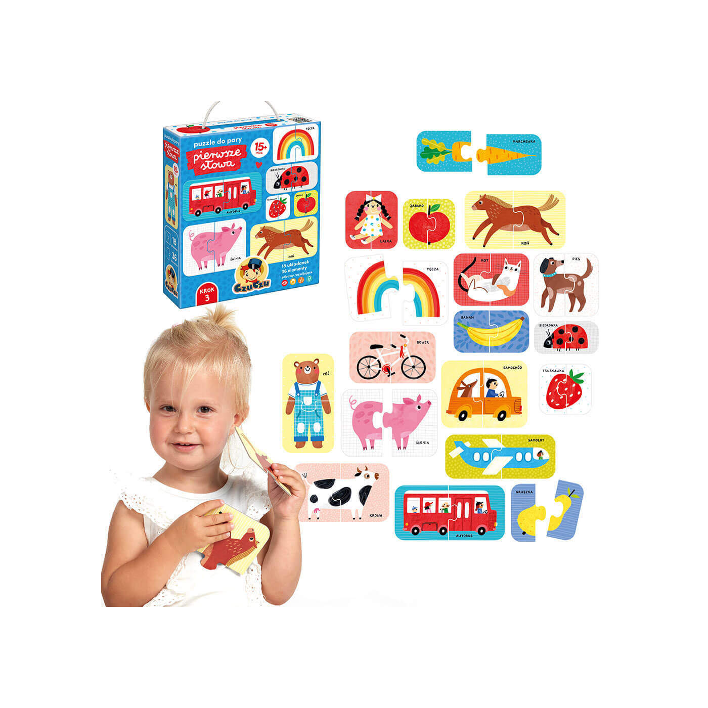 CzuCzu Pierwsze słowa – dwuelementowe puzzle edukacyjne 15m+
