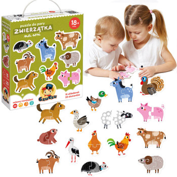 Puzzle do pary Zwierzątka na wsi CzuCzu – 15 dwuelementowych układanek