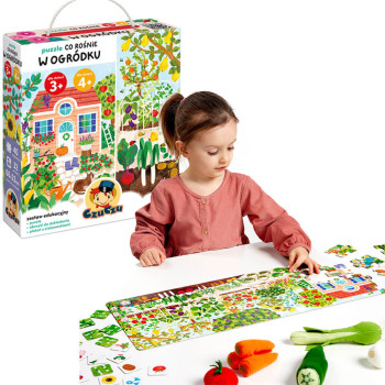 CzuCzu Puzzle Co rośnie w ogródku – duża układanka 40 el. + 32 obrazki i plakat 3+