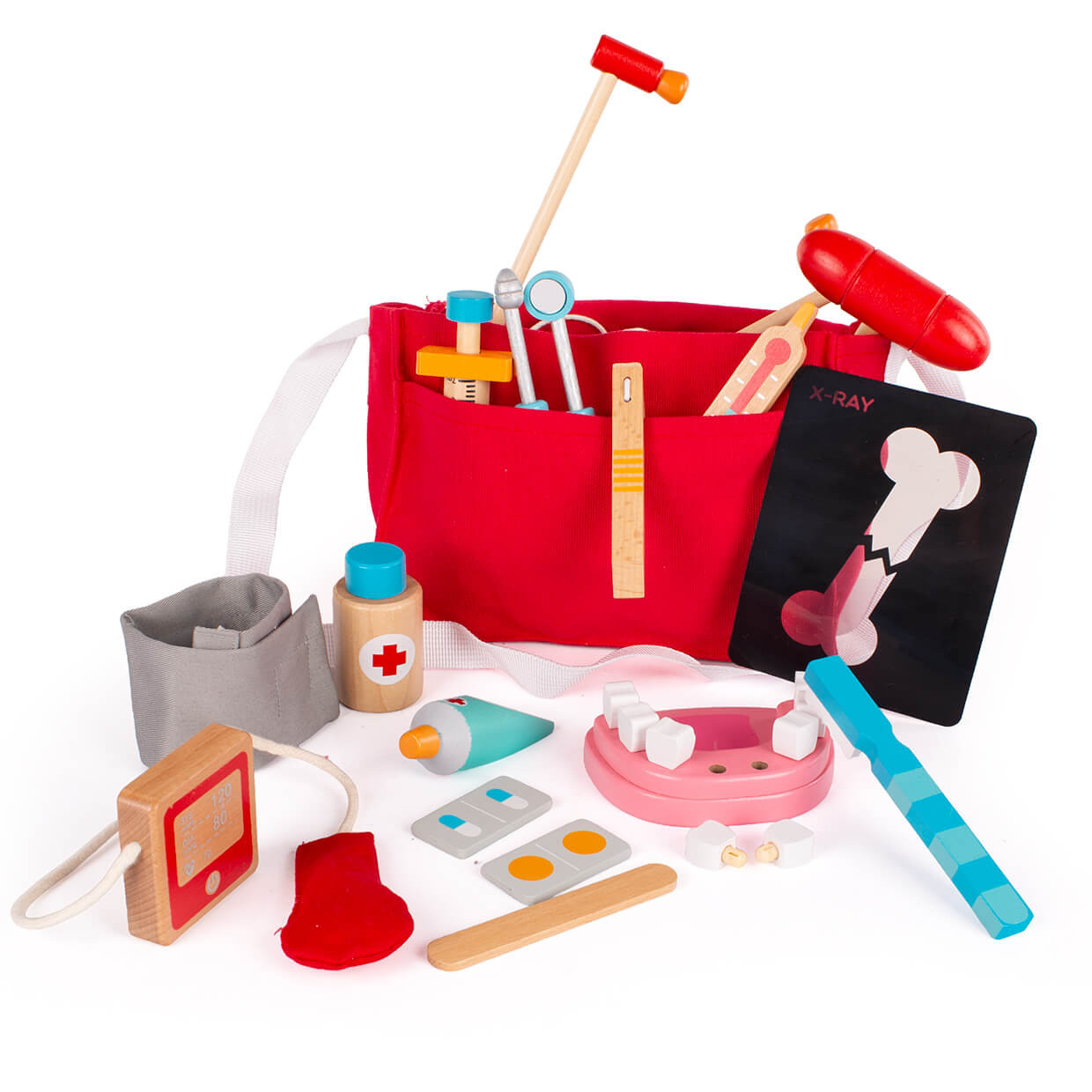 Zestaw lekarza i dentysty w torbie lekarskiej 