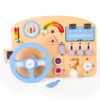 Tablica manipulacyjna motoryczna zabawka dla malucha z kierownicą 18m+ mała motoryka