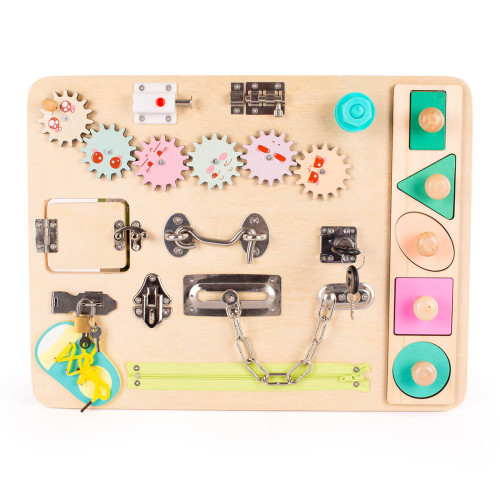 Tablica manipulacyjna dla dzieci motoryczna zabawka dla malucha 18m+ mała motoryka