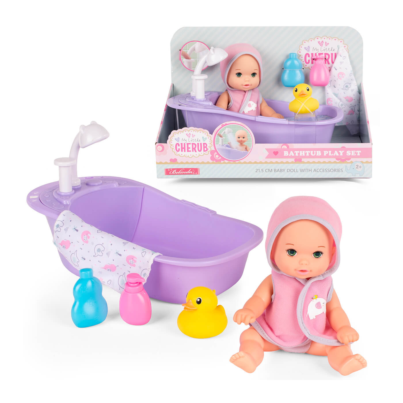 Lalka Bobas w wanience z zestawem akcesoriów do kąpieli