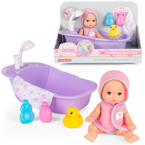 Lalka Bobas w wanience z zestawem akcesoriów do kąpieli