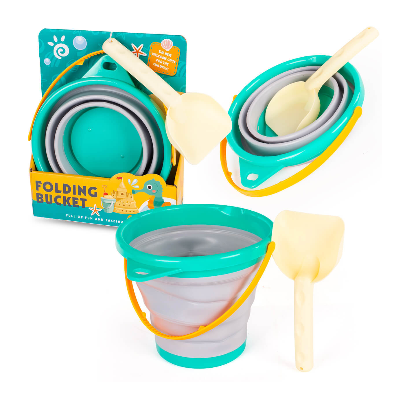 Składane wiaderko i łopatka do piasku zestaw podróżny dla dzieci zabawki do piaskownicy