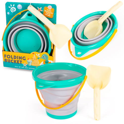 Składane wiaderko i łopatka do piasku zestaw podróżny dla dzieci zabawki do piaskownicy