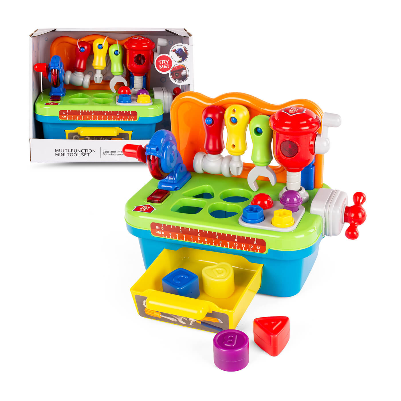 Zabawka edukacyjna warsztat z narzędziami dla malucha, interaktywna 18m+