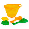 Składane wiaderko do piasku + łopatka i foremki zabawki do piaskownicy