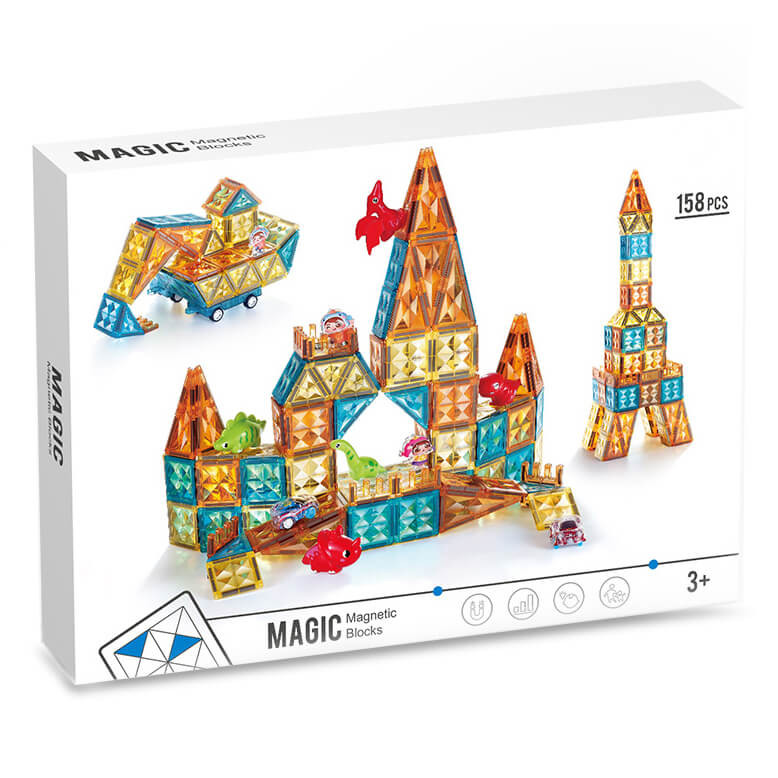 Zestaw klocków magnetycznych dla dzieci opakowanie 