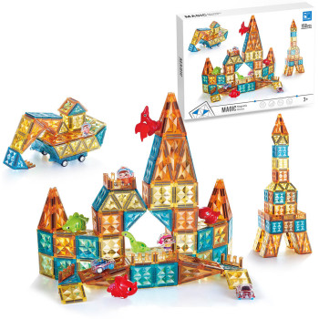Klocki magnetyczne konstrukcyjne 3D Geometryczne edukacyjne 158 el. 3+