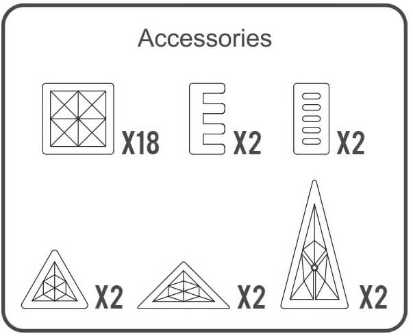 Specyfikacja klocków magnetycznych rozpiska elementów zestawu