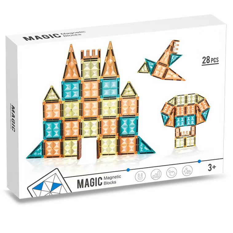 Zestaw klocków magnetycznych dla dzieci opakowanie 