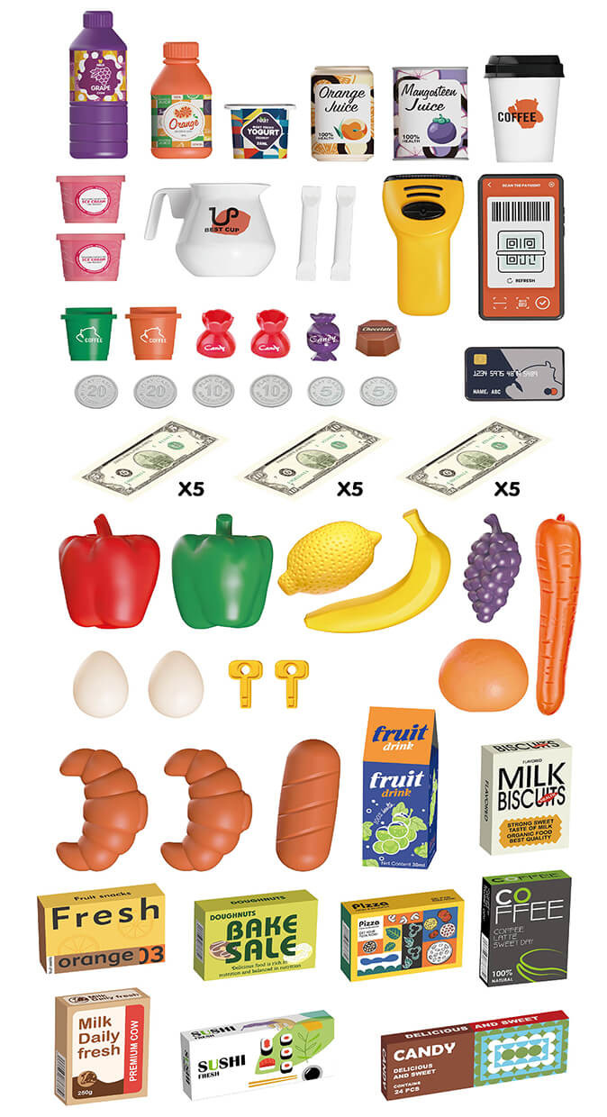 Zestaw akcesoriów sklep dziecięcy zabawka