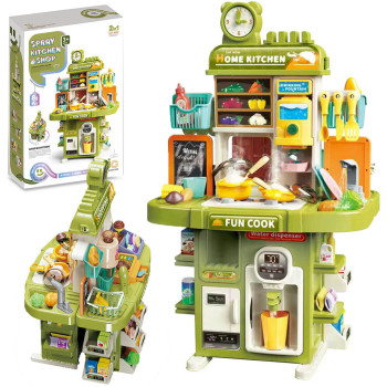 Kuchnia, Supermarket sklep dla dzieci 2w1 + akcesoria 83 el. dźwięki