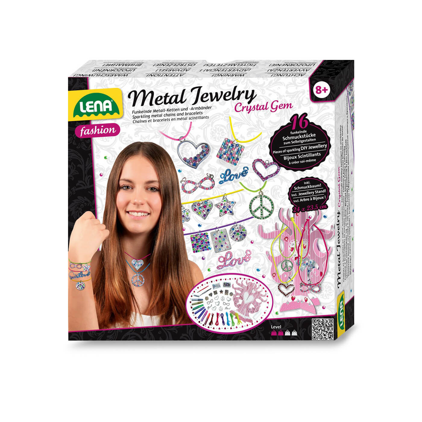 Metalowa biżuteria z kryształami i kamieniami zestaw do tworzenia biżuterii dla dzieci 8+