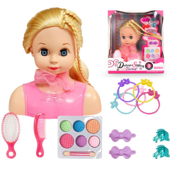 Głowa do czesania i stylizacji dla dziewczynki,  zestaw fryzjerski z akcesoriami