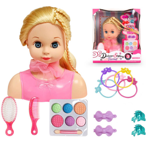 Głowa do czesania dla dziewczynki,  zestaw fryzjerski z akcesoriami