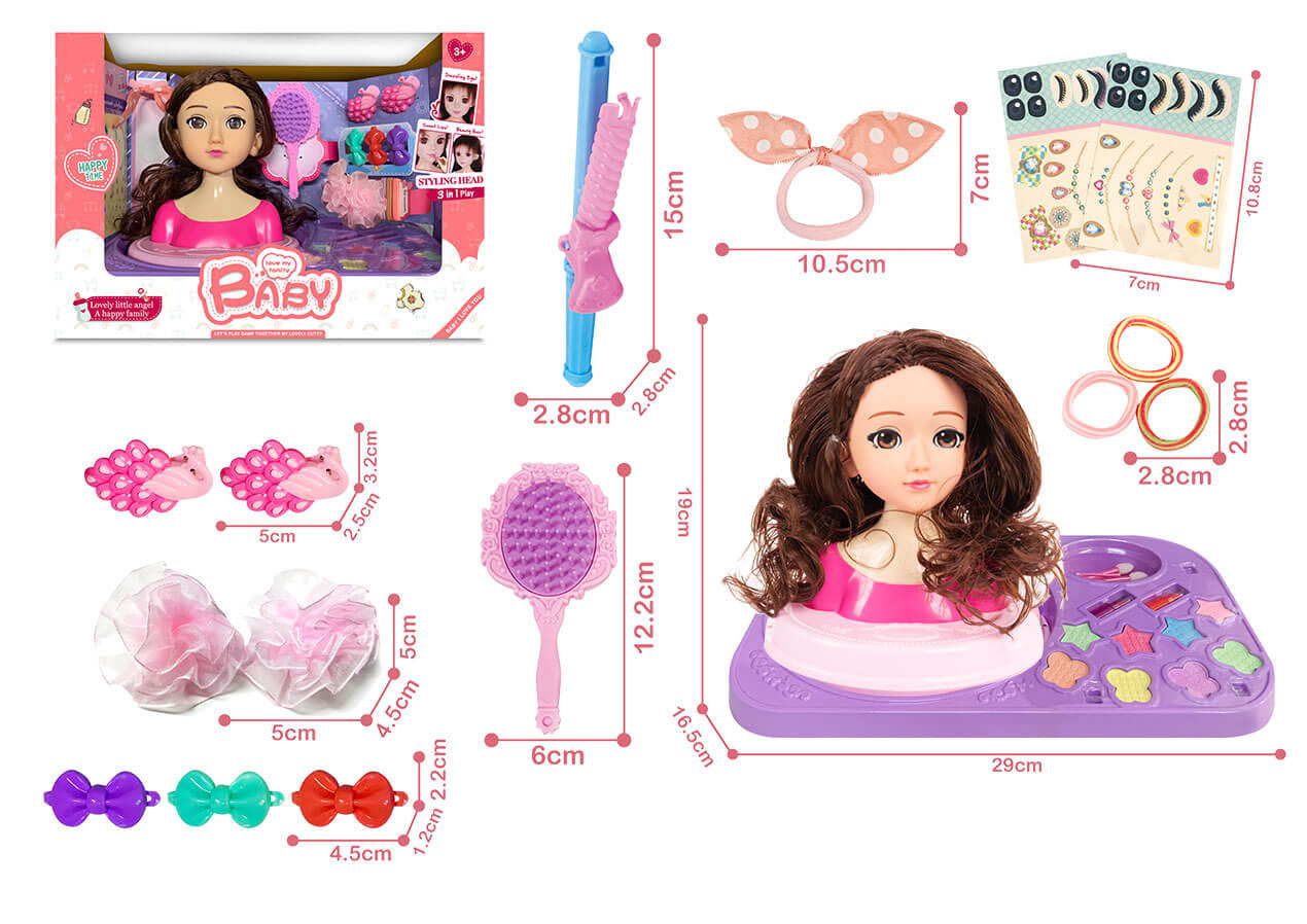 Zabawa w fryzjera głowa do stylizacji włosów