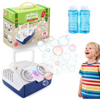 Maszynka do baniek mydlanych z światłem, wytwornica do robienia baniek + płyny