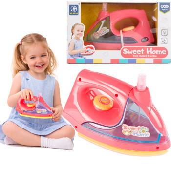 Żelazko z spryskiwaczem i dźwiękami,  zabawka AGD dla dzieci z funkcjami
